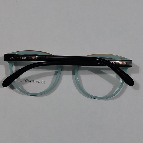 Tiffany & Co Black Round Glasses TF 2162 8055 Black On Blue Eyeglasses 51-20-145 - Picture 3 of 12